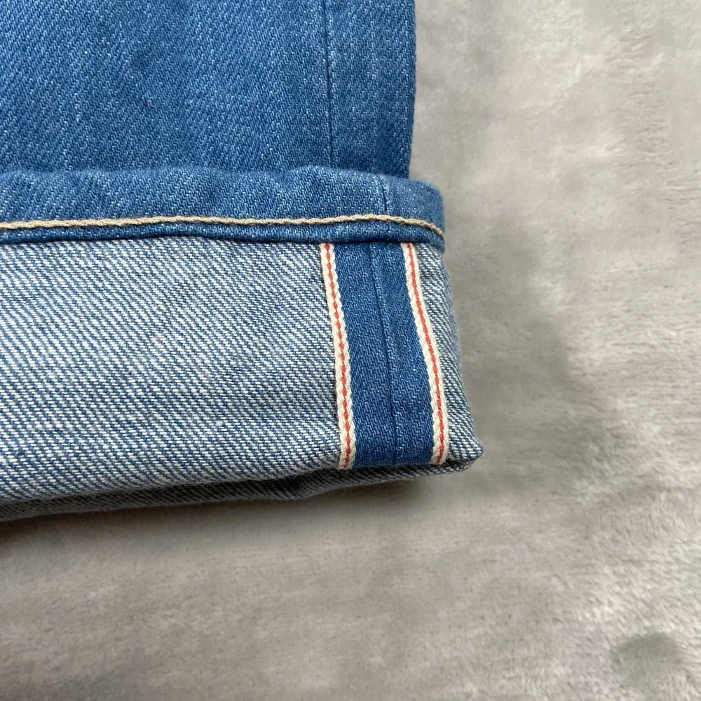 Nama Denim Jeans Mens 32x34 Japanese Selvedge Slim Straight Fit Blue Button Fly